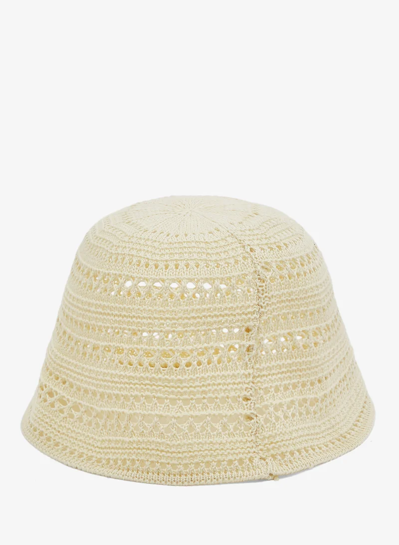 جينجر Crochet Detail Bucket Hat